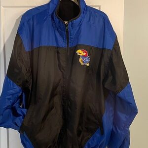 KU Jayhawks Jacket Reversible Waterproof Fleece 2 Pickets on Each Side Size XL